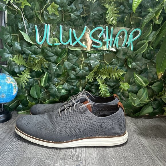 Cole Haan Mens Original Grand Stitchlite Gray Knit Oxford Shoes C27961 Size 13 main image 4